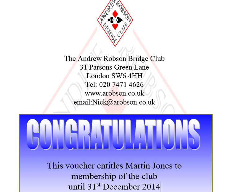 Membership voucher